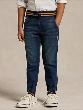 Ralph Lauren Boys Dark Blue Stretch Denim Jogger Size 4T